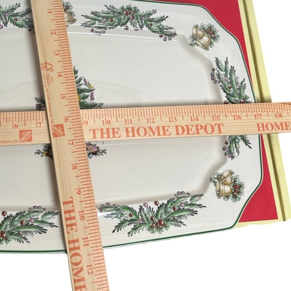 Spode Christmas Tree Garland 17.5" Rectangular Serving Platter in Box S3324-A8 - Picture 6 of 16